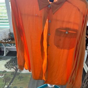 Dialogue woman’s Vibrant Orange Shirt medium